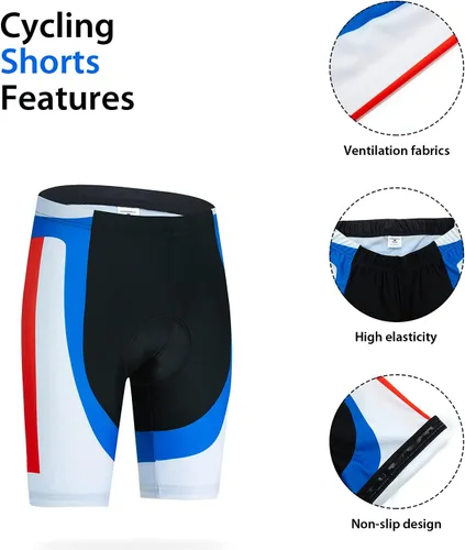 Vista 5 de Conjunto de camiseta de ciclismo para mujer, pantalones cortos de ciclismo acolchados 3D, 4 bolsillos traseros, pantalones cortos de ciclismo