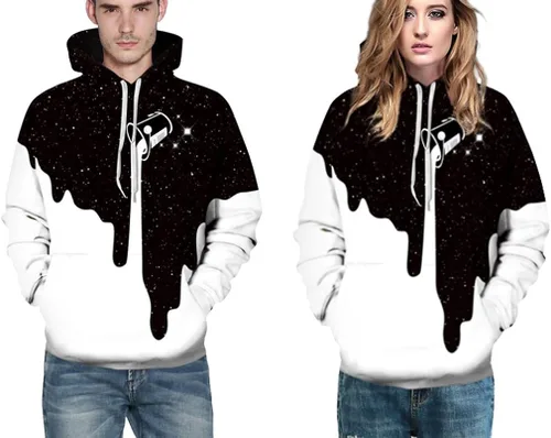 Vista 6 de FLYCHEN - Sudadera con capucha para hombre con impresión digital superior de galaxia