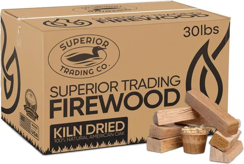 Vista 8 de Superior Trading Mini Leña de Roble con Cápsulas Iniciadoras de Fuego, Iniciador de Chimenea de Invierno, Estufa de Leña, Leña Seca al Horno