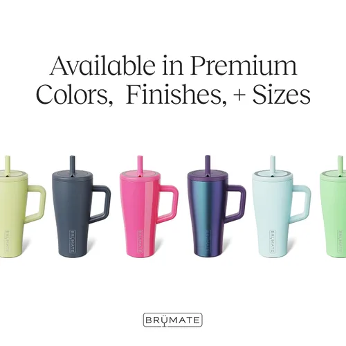 Vista 3 de BrüMate Era Vaso Térmico de 20 oz con Asa y Pajilla Vaso Térmico Aislante 100% A Prueba de Fugas con Tapa y Pajilla Hecho de Acero Inoxidable