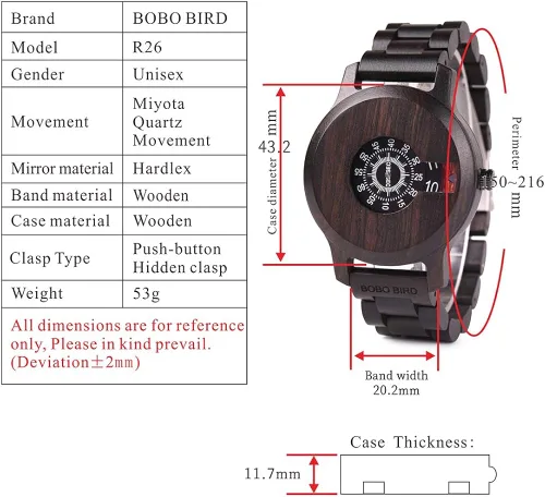 Vista 7 de BOBO BIRD Mens único moda clásico casual retro madera relojes lujo marca cuarzo relojes