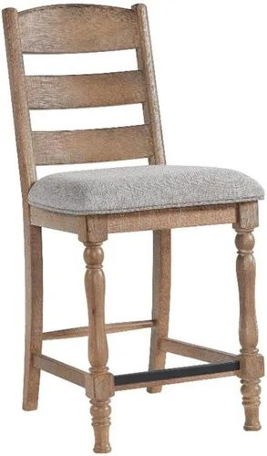 Vista 4 de Intercon Highland - Taburete de bar con respaldo de escalera con asiento de cojín, juego de 2, arenado