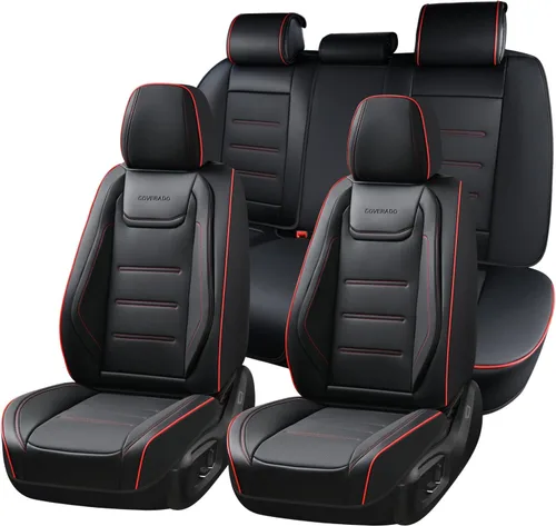 Vista 29 de Coverado Juego completo de fundas de asiento de automóvil, protector impermeable para asiento de automóvil, cojín de asiento de cuero, fundas