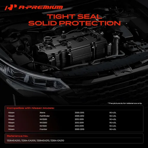 Vista 2 de A-Premium Par [2] Cubiertas de válvulas del motor izquierda derecha con junta y pernos y tapa de llenado de aceite compatible con 2005-2019 Nissan