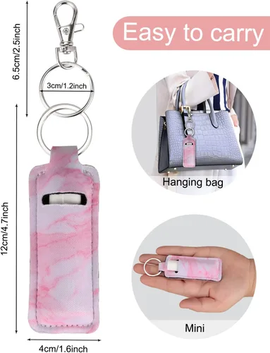 Vista 3 de Meiiy Chapstick Soporte para bálsamo labial, funda para lápiz labial, soporte para brillo de labios con gancho, 3 piezas de relleno de calcetines