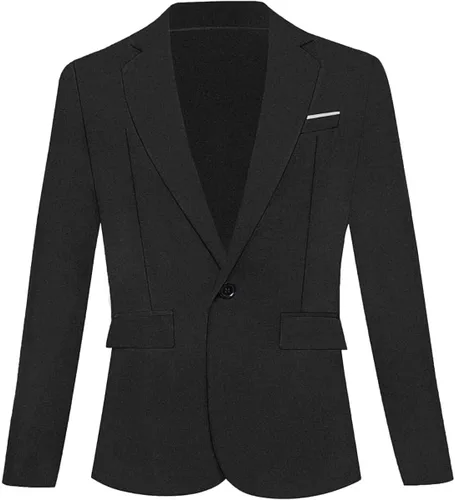 Vista 2 de Blazer para hombre, chaqueta de traje de un botón para hombre, ajuste delgado, casual, cena, boda, fiesta, baile de graduación, abrigo de negocios