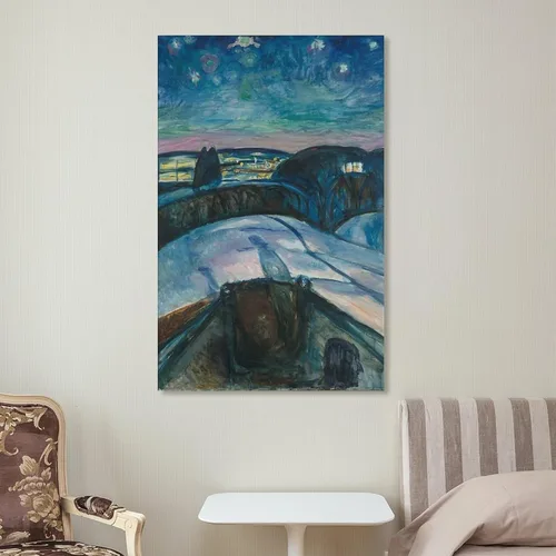 Vista 7 de Devinee Póster de Edvard Munch-La noche estrellada para pared, póster impreso en lienzo para decoración de dormitorio, sala de estar, 08 x 12