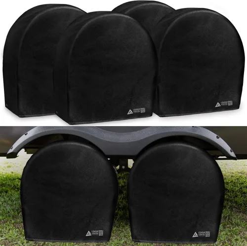 Vista 11 de Leader Accessories Paquete de 4 fundas para neumáticos – Protectores de ruedas resistentes para camiones, SUV, Jeep, cámper, remolque, RV – Oxford