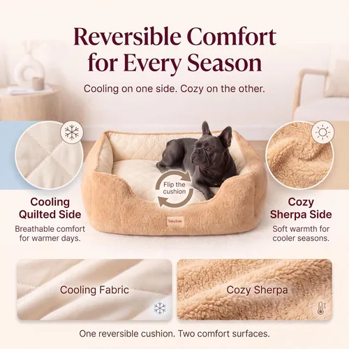 Vista 7 de Cama ortopédica refrescante para perros pequeños, espuma viscoelástica con funda lavable Memory foam puppy bed for small dog with arthritis