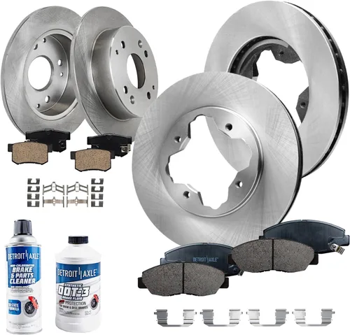 Vista 26 de Detroit Axle - Kit de frenos para Land Rover LR3 2005-2009, Rotores de freno deportivos Range Rover 2006-2009 y pastillas de freno de cerámica 2007