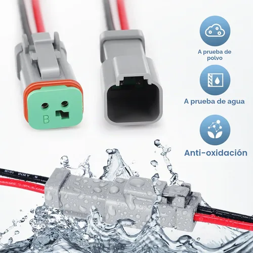 Vista 5 de Kit de 6 conectores Deutsch DT de 2 pines negro macho hembra arnés de cableado Deutsch Pigtail de 2 vías impermeable conector eléctrico automotriz