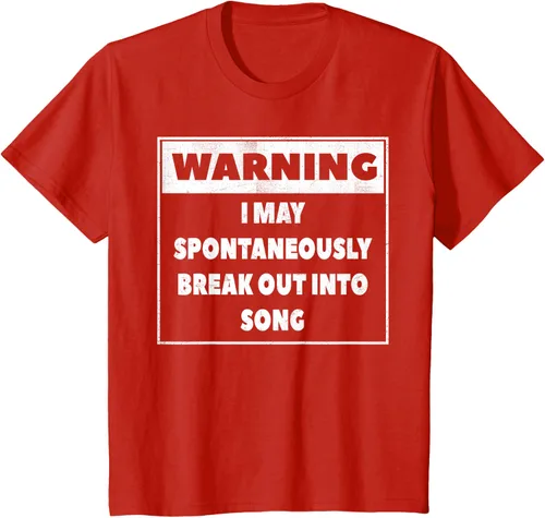 Vista 3 de Advertencia I may Spontaneously romper en canción camiseta