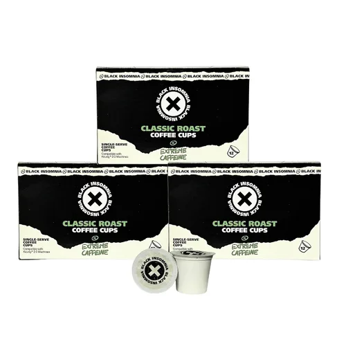 Vista 9 de Black Insomnia Coffee Tazas individuales de cafeína extrema (para uso en cafeteras Keurig) El café más fuerte del mundo, tostado clásico, 12