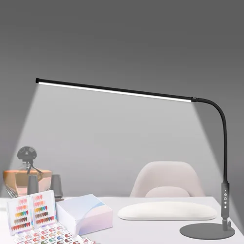 Vista 9 de CGBE Lámpara de escritorio LED: lámpara de uñas ajustable de 360° para escritorio con 3 modos de color y 5 niveles de brillo, lámpara de uñas
