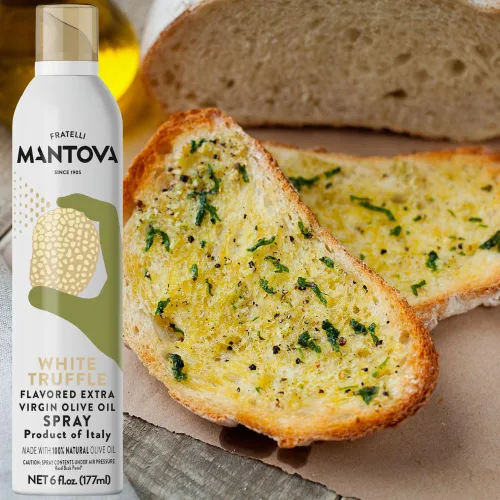 Vista 88 de Mantova Spray de Aceite de Oliva Virgen Extra con Sabor a Cúrcuma, spray de cocina saludable para el corazón perfecto para ensaladas, salsas