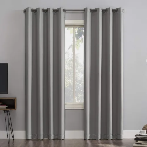 Vista 21 de Sun Zero Nordic - Juego de 2 paneles de cortinas con ojales de grado teatral extremo 100% opacas, 104" x 96" (2* 52" x 96"), cortinas opacas blanco