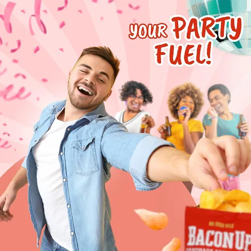 Vista 6 de Bacon Up by Rusty's Chips - Papas fritas de tocino hechas a mano, sin aceites de semillas, sin gluten, sin conservantes, sin OMG, 5 onzas
