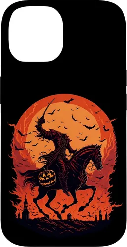 Vista 4 de Halloween Scary Pumpkin Headless Horseman Case for iPhone 17