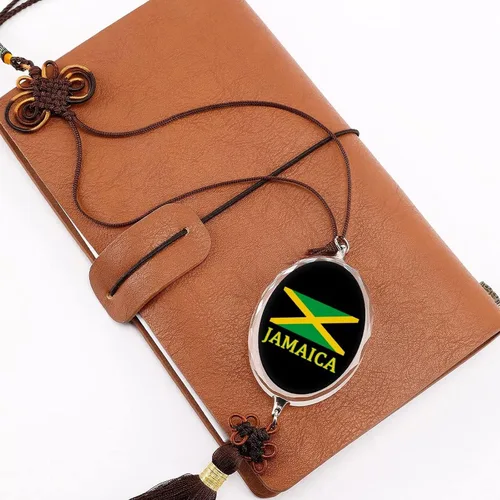 Vista 4 de Colgante de coche con bandera de Jamaica, espejo retrovisor, dije de la suerte, adorno colgante colgante para mujeres y hombres, regalo elipse