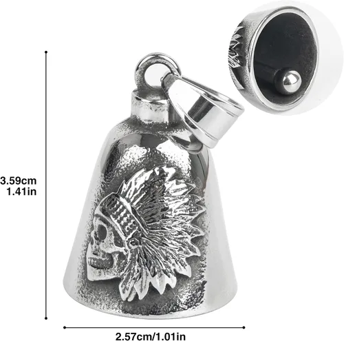 Vista 6 de Motorcycle Bell for Luck, Bell with Hanger, Drive Safe for Bikers Riders