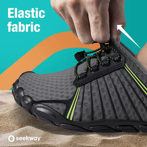 Vista 4 de SEEKWAY - Zapatos para usar en agua para adultos, unisex, tipo calcetín, de secado rápido, que brindan sensación de pies descalzos para la playa