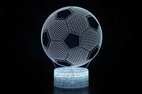 Vista 5 de 3D ilusión noche luz fútbol fútbol tres patrón 16 cambio de color lámpara de ilusión deportes lámpara de luz nocturna para niños niños