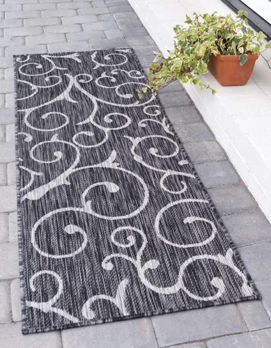 Vista 37 de Unique Loom Outdoor Botanical Collection - Alfombra rizada, 4 pies 1 pulgada x 6 pies 1 pulgada, rectangular, azul/marfil