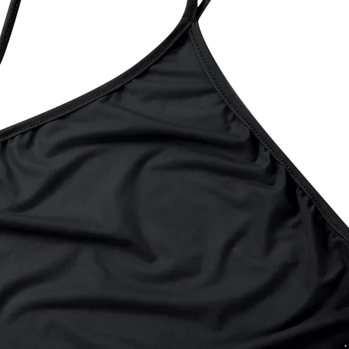 Vista 7 de renvena Lencería de malla transparente para mujer mini vestido bodycon cuello halter espalda descubierta ropa de club