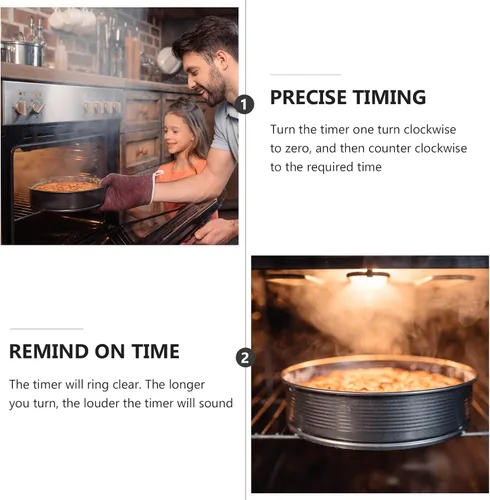 Vista 8 de HANABASS Temporizador mecánico de cocina con temporizador giratorio de cuenta regresiva de 60 minutos para cocinar, hornear y uso doméstico, números
