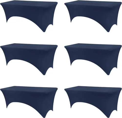 Vista 36 de BDDC - Funda de mesa ajustada de 4 pies, manteles de elastano negros, manteles elásticos lavables y resistentes a las arrugas para eventos, bodas
