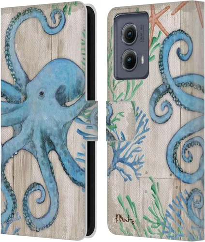 Vista 8 de Head Case Designs Funda de piel con licencia oficial de Paul Brent Agate Mermaid Coastal para Motorola Edge (2024)