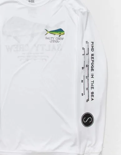 Vista 2 de Salty Crew Bull Tech LS Camiseta - Negro Rashguard M Blanco
