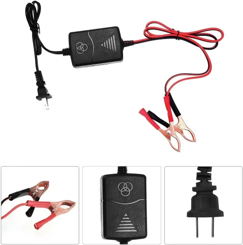 Vista 2 de Cargador de batería de coche 12V 1A, mantenedor de batería, cargador de goteo para barcos, motocicletas, vehículos todo terreno, cortadoras