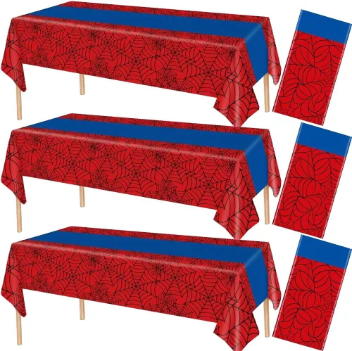 Vista 13 de 3 manteles de plástico desechables de 54 x 108 pulgadas, estampado de leopardo rojo y negro con labios rojos, manteles impermeables para cumpleaños