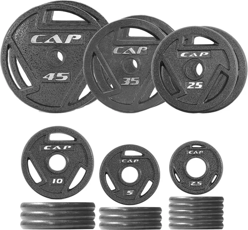 Vista 18 de CAP Barbell 2-Inch Olympic Cast Iron Plate Weight Set 75-285 lbs Multiple Options