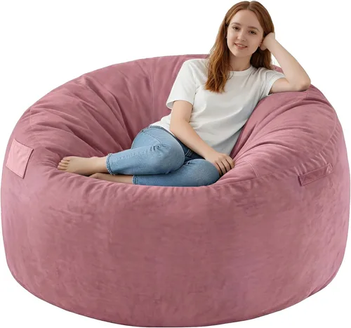 Vista 27 de Silla de Puf de 2 pies, Sillas de Puf Cómodas con Relleno de Espuma Viscoelástica, Sofá de Puf Esponjoso con Cubierta de Terciopelo Holandés, Sillas