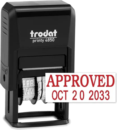 Vista 18 de Trodat 4850 - Sello de fecha con sello autoentintado aprobado, tinta negra