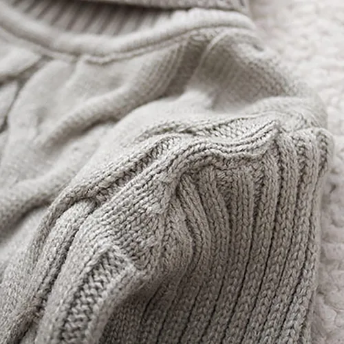 Vista 7 de Suéter de punto para niños y niñas, color sólido, cuello alto, elástico, para otoño e invierno, para 0 a 7 años