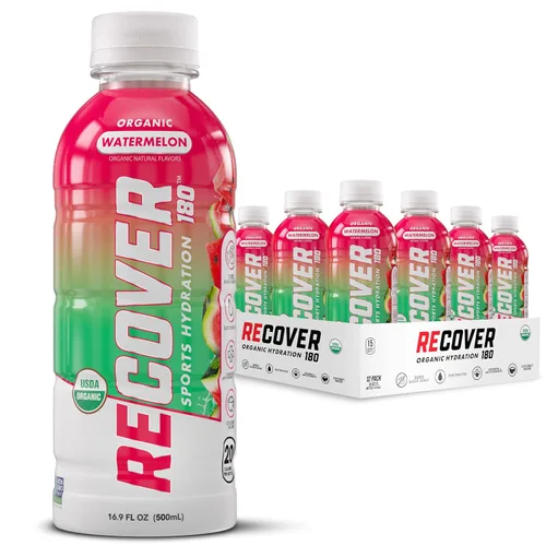 Vista 9 de RECOVER 180 Bebida de hidratación deportiva orgánica, sin azúcar añadido, bebida deportiva de 20 calorías, sabores orgánicos con vitaminas