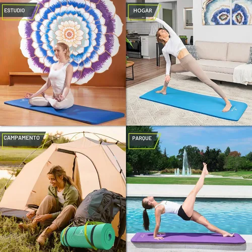 Vista 5 de ProsourceFit Extra Thick Yoga and Pilates Mat 1/2” (13mm) or 1" (25mm), 71-inch Long High Density Exercise Mat with Comfort Foam and Carrying Strap