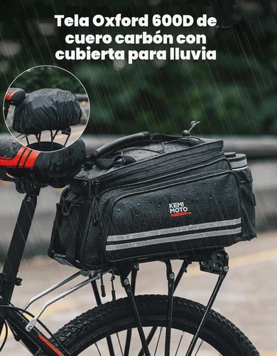 Vista 6 de KEMIMOTO Bolsa de bicicleta estante trasero extensible 20L bicicleta