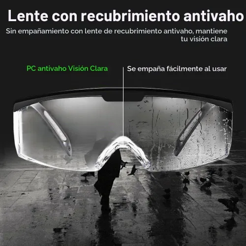 Vista 2 de Paquete de 3 gafas de seguridad, antivaho para los ojos, resistentes a los arañazos 3 piezas Negro