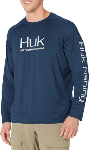 Vista 57 de Huk Pursuit Vented LS para hombre Refracción Fish Fade - San Sal/Wahoo