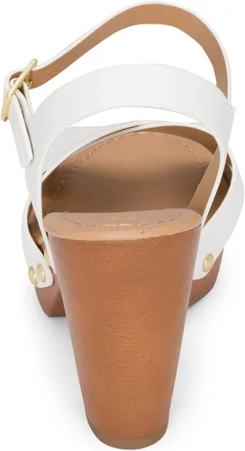 Vista 5 de STYLISH S SHIFT - Sandalias de tacón de plataforma de madera sintética con correa de tobillo y puntera abierta para mujer