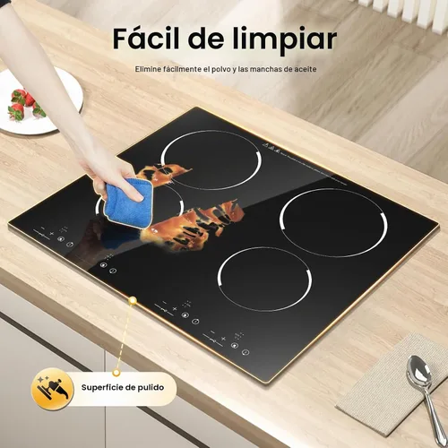 Vista 9 de Placa de cocción eléctrica de encimera de 23 pulgadas con 4 quemadores, 110V enchufable