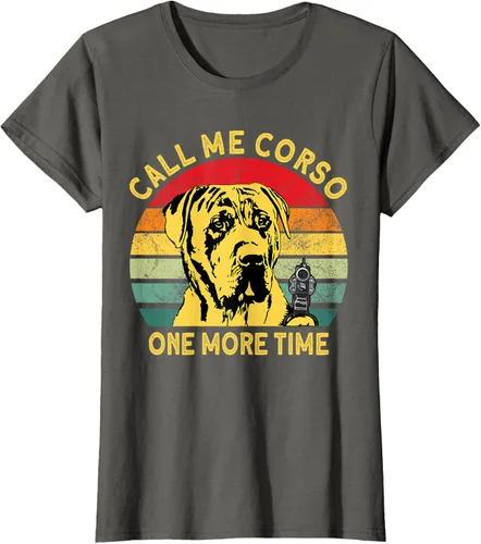 Vista 7 de Canary Dog Dad Call Me Corso Once More Perro Presa Canario Camiseta, Negro