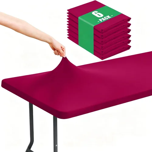 Vista 20 de Moosfor Paquete de 6 manteles cuadrados de elastano, manteles elásticos ajustables para pícnic, cubierta de mesa de patio elástica lavable para Negro