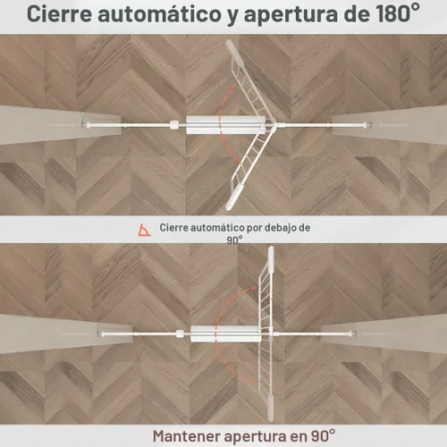 Vista 8 de Fairy Baby Extensiones de 4.72 pulgadas para caminar a través de la puerta del bebé, cierre automático, color blanco