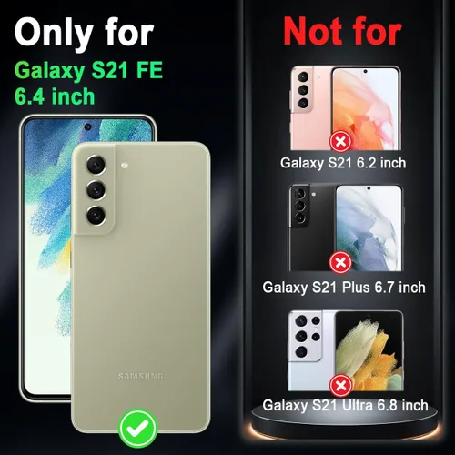 Vista 2 de Miqala Funda para Galaxy S21 FE 5G, brilla en la oscuridad, tres capas, resistente, protección a prueba de golpes, parachoques de plástico