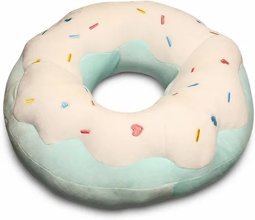 Vista 11 de ChezMax Almohada redonda de 16 pulgadas, suave cojín decorativo con forma de rosquilla de chocolate, cómodo cojín de felpa divertido y lindo relleno